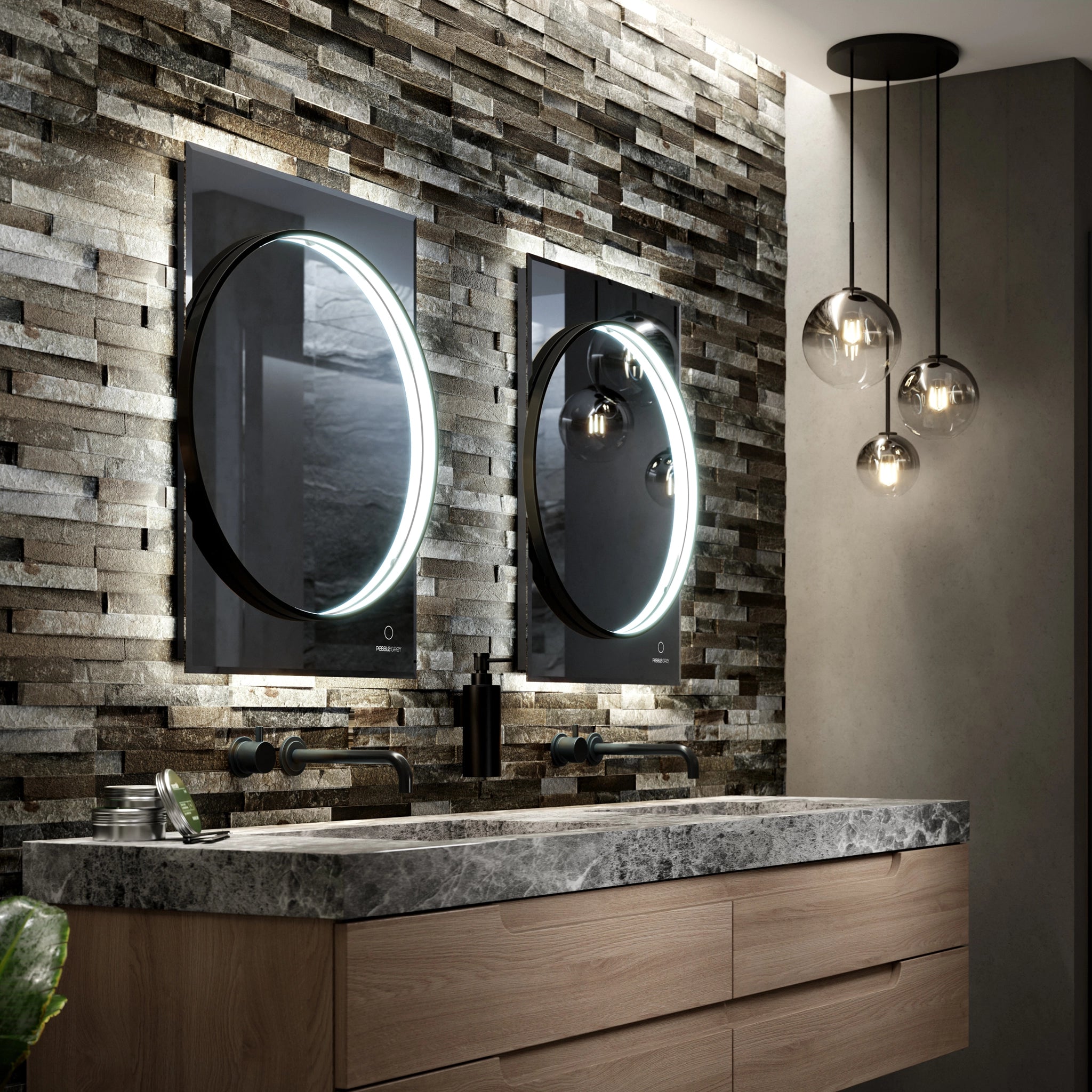 Sky Dual LED Bathroom Mirror #colour_black