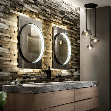 Sky Dual LED Bathroom Mirror #colour_black