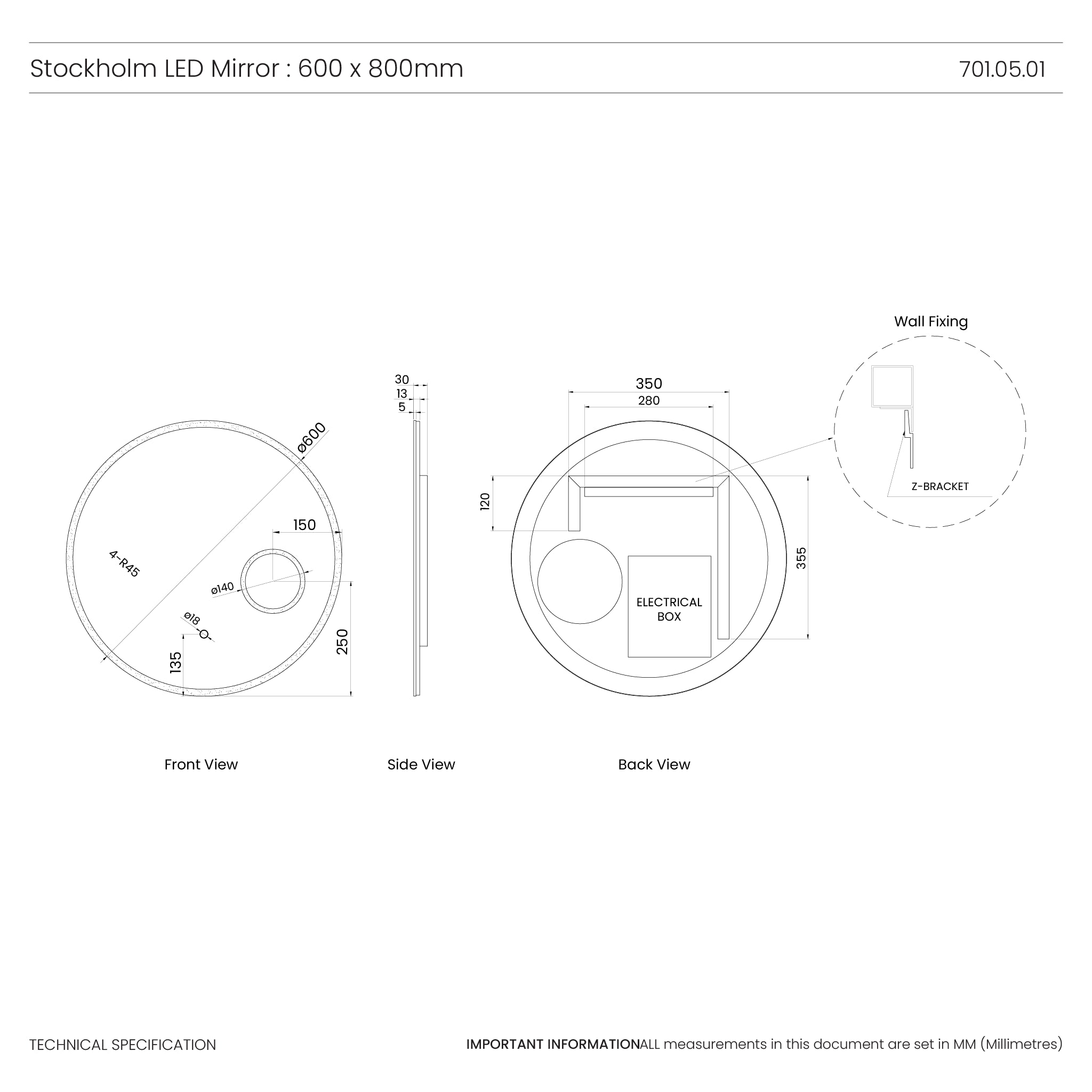 Stockholm Round LED Mirror