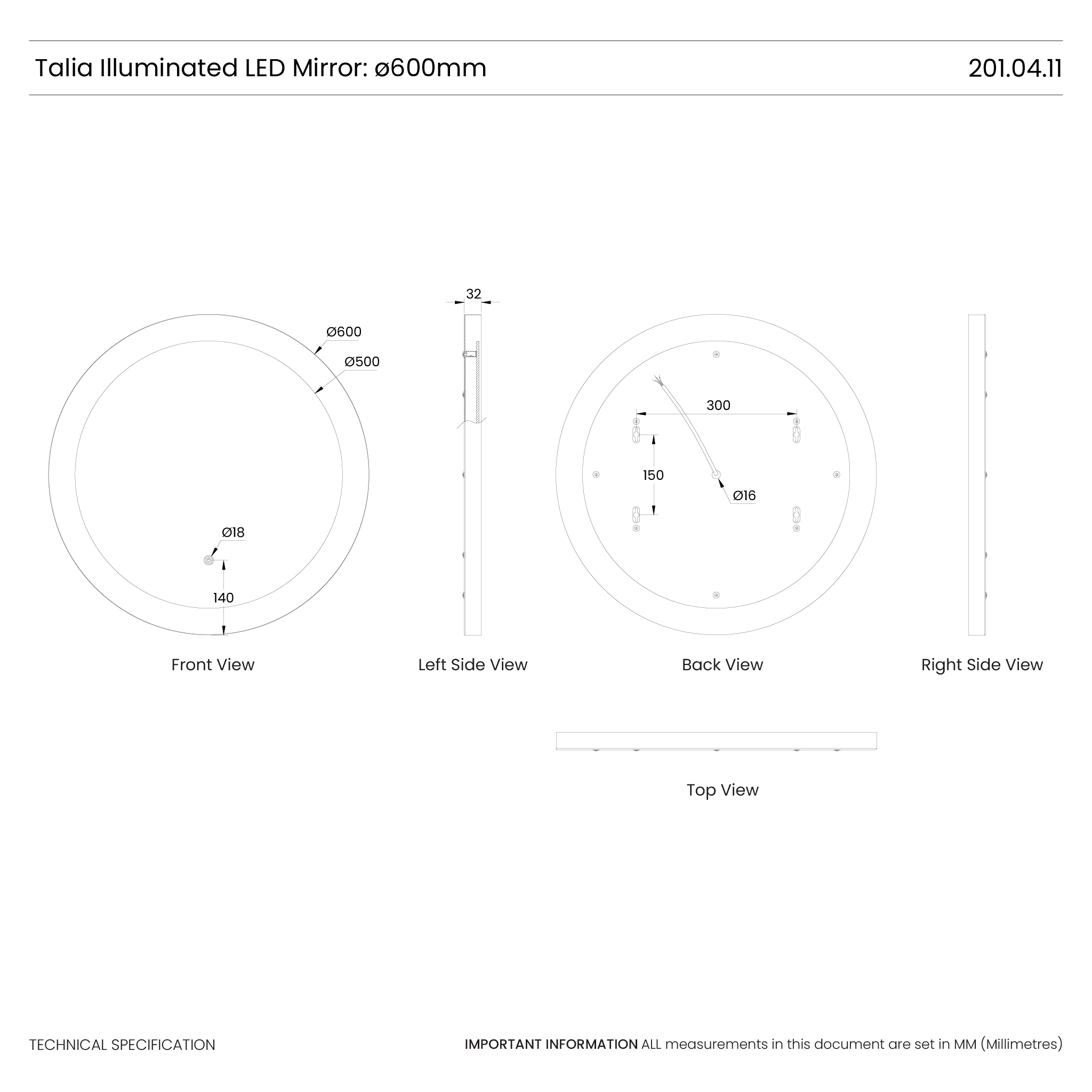 Talia Backlit LED Bathroom Mirror #colour_black-and-silver