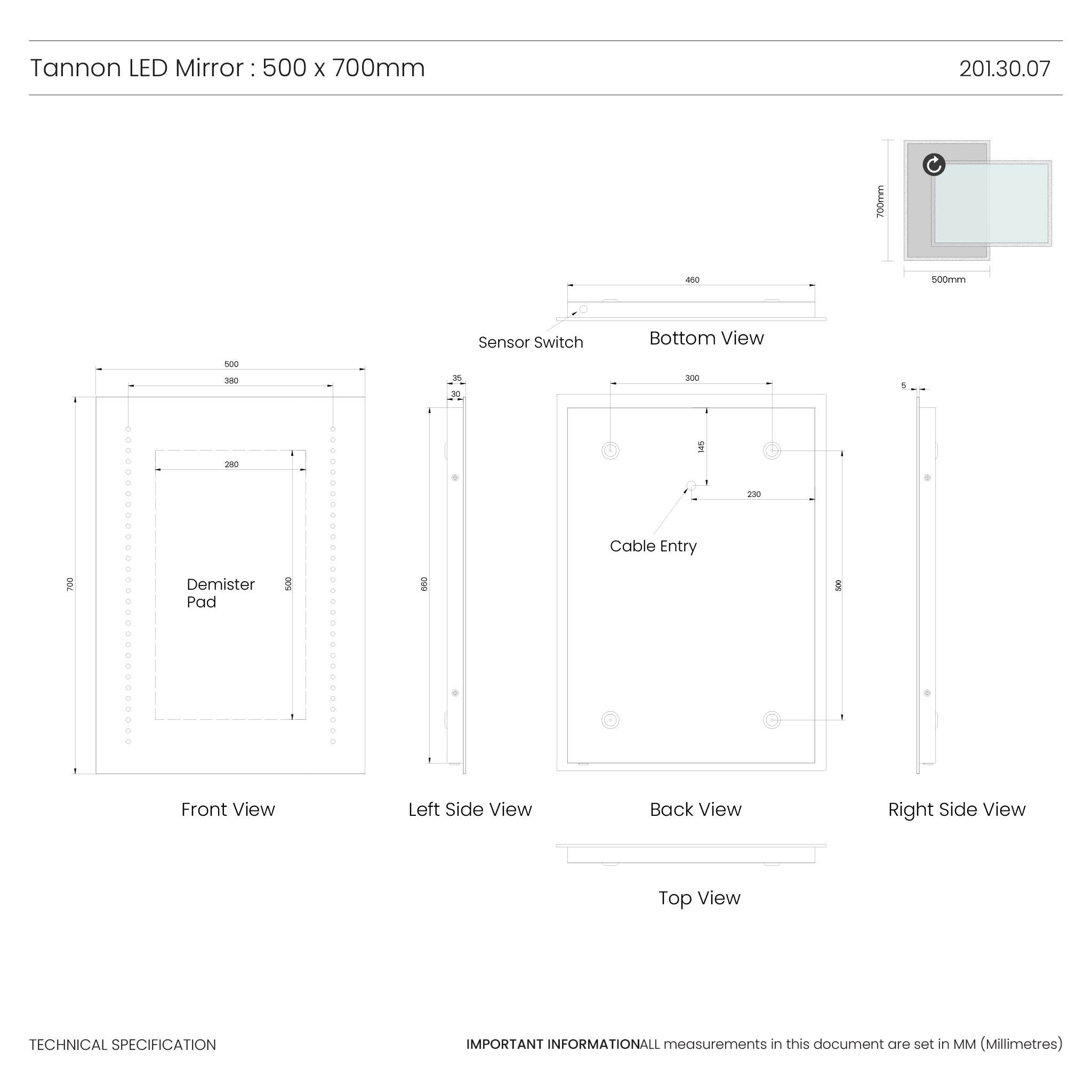 Tannon LED Bathroom Mirror