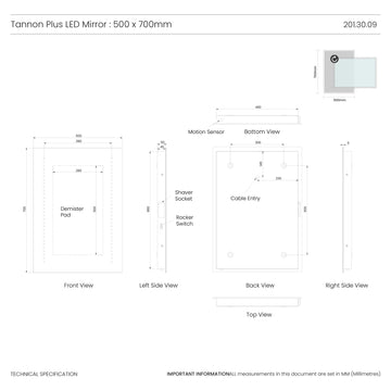 Tannon Plus LED Bathroom Mirror