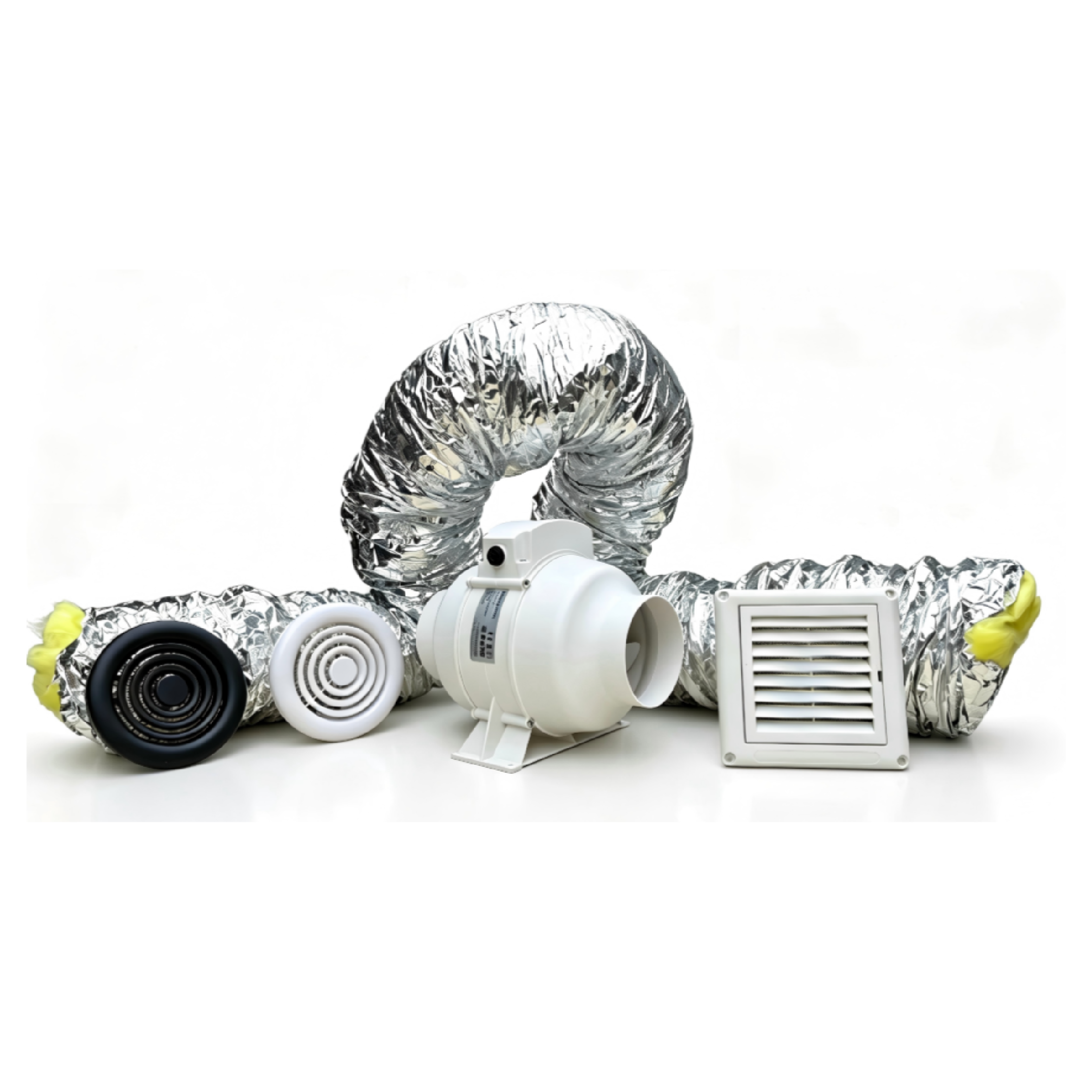 Ventus Pro Inline Bathroom Extractor Fan with Kit - 100mm (4")