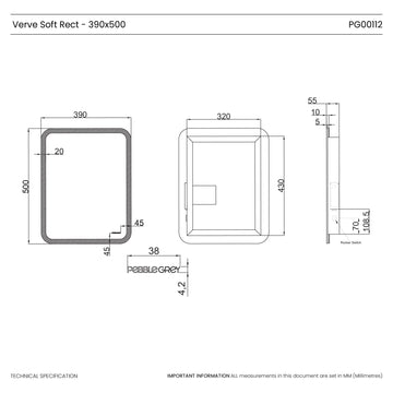 Verve Portrait Curve Lithium-Ion Battery LED Mirror #size_390mm-x-500mm