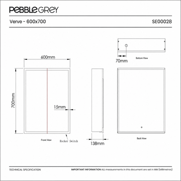 Verve Rechargeable Battery 500x700mm LED Mirror Cabinet #size_600mm-x-700mm