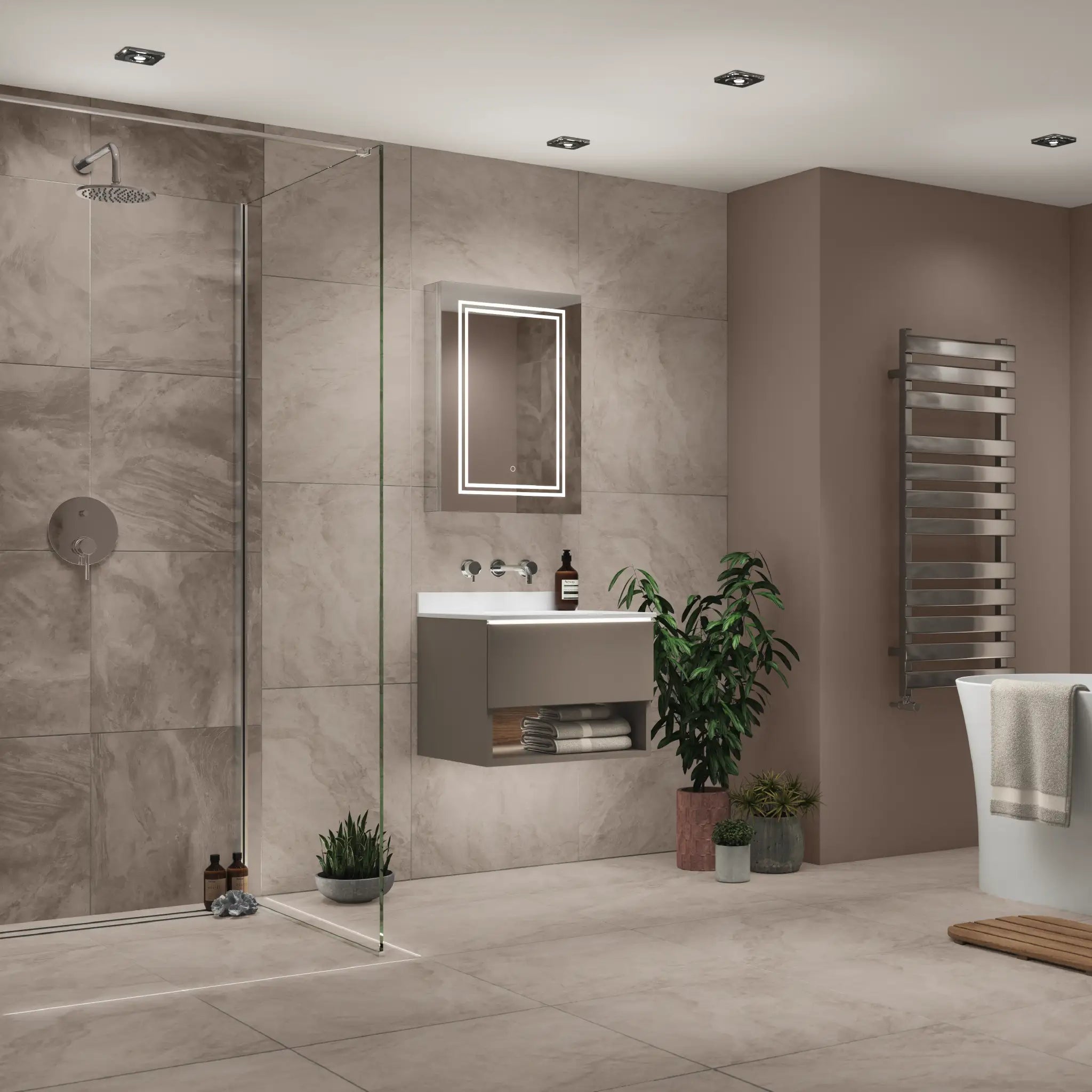 Virginia Touch 500x700mm LED Bathroom Mirror Cabinet