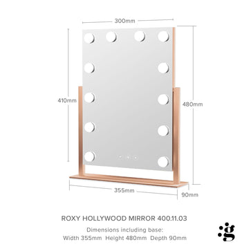 Roxy Hollywood Mirror with LED Lights #colour_rose-gold