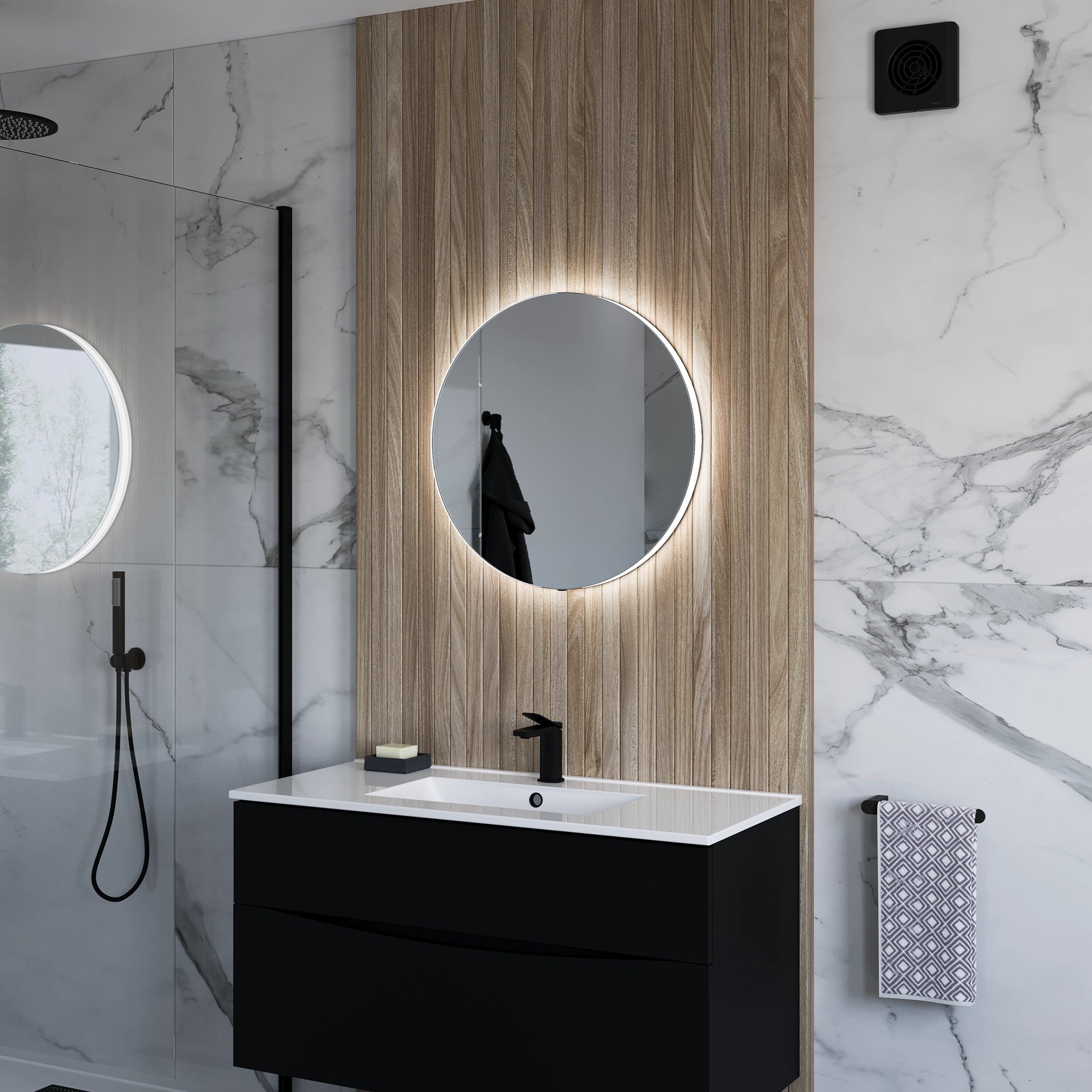Halo Round LED Bathroom Mirror #size_600mm