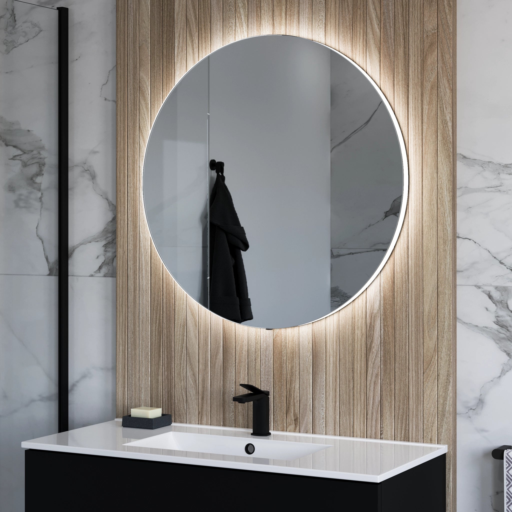 Halo Round LED Bathroom Mirror #size_800mm