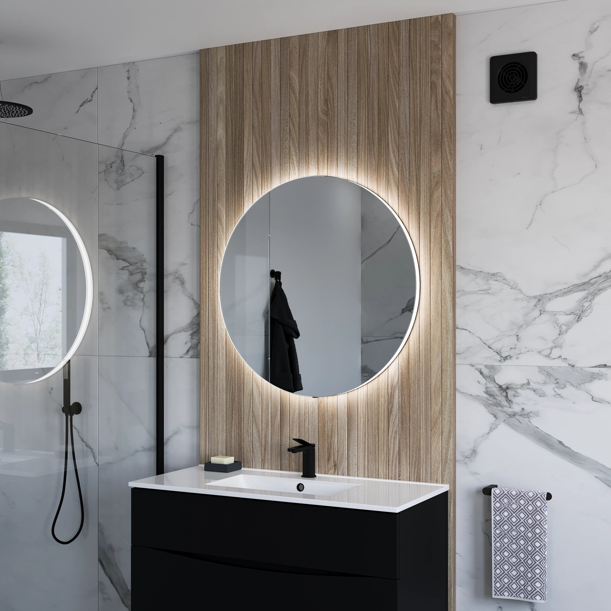 Halo Round LED Bathroom Mirror #size_800mm