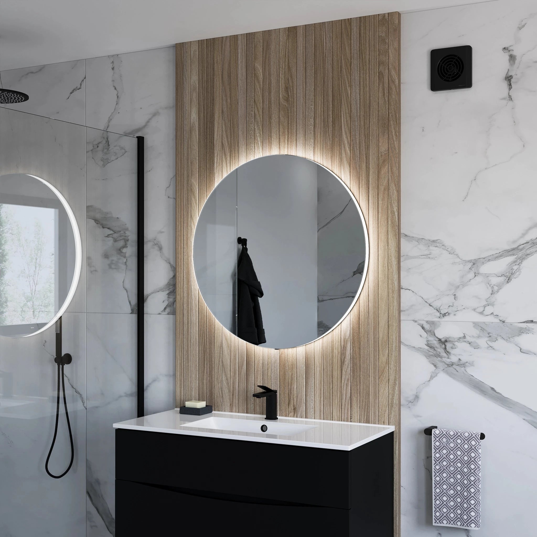 Round Bathroom Mirror Cabinet Artforma Round Backlit LED Bathroom
