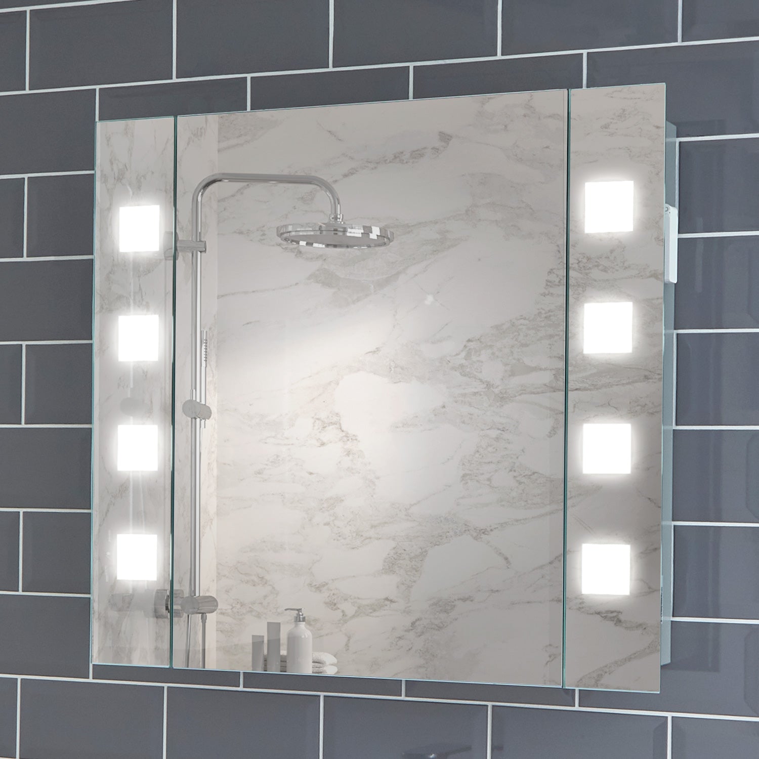 Pyrus 650x600mm LED Bathroom Mirror Cabinet