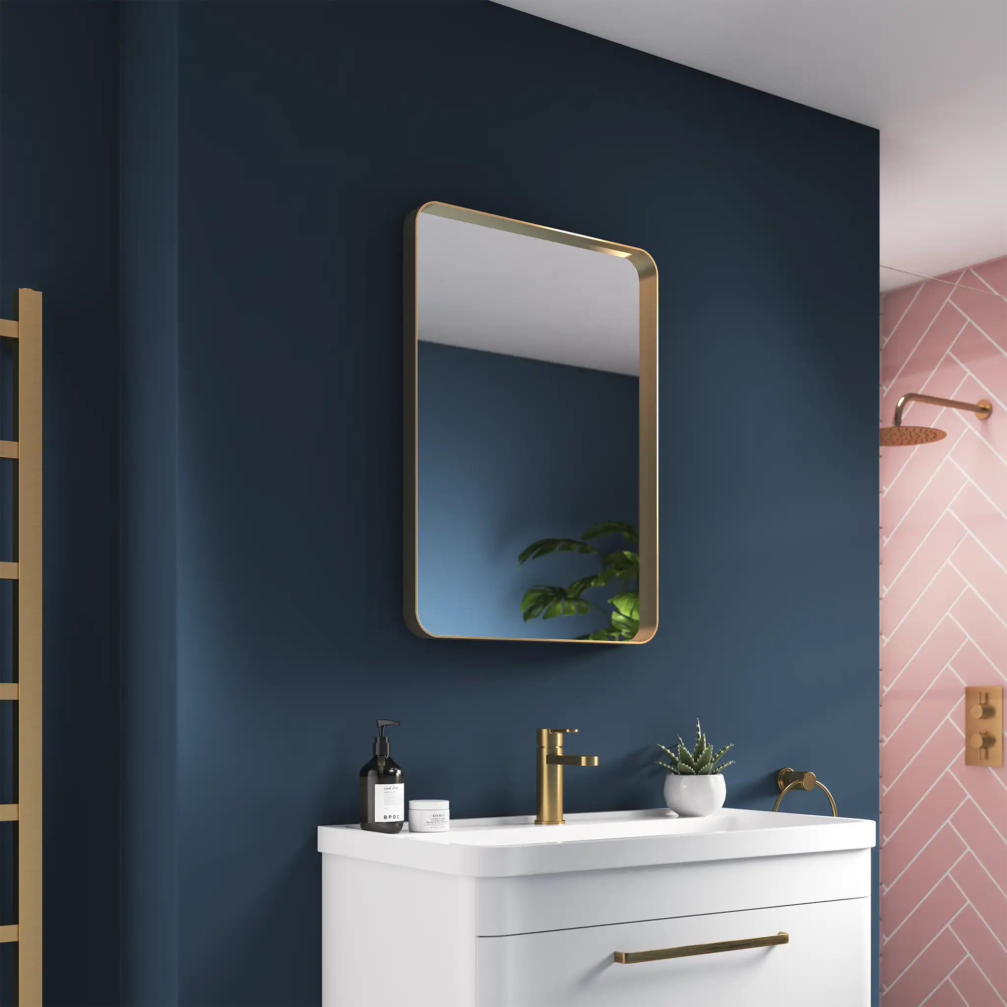 Onyx Deep Frame Mirror #colour_brass