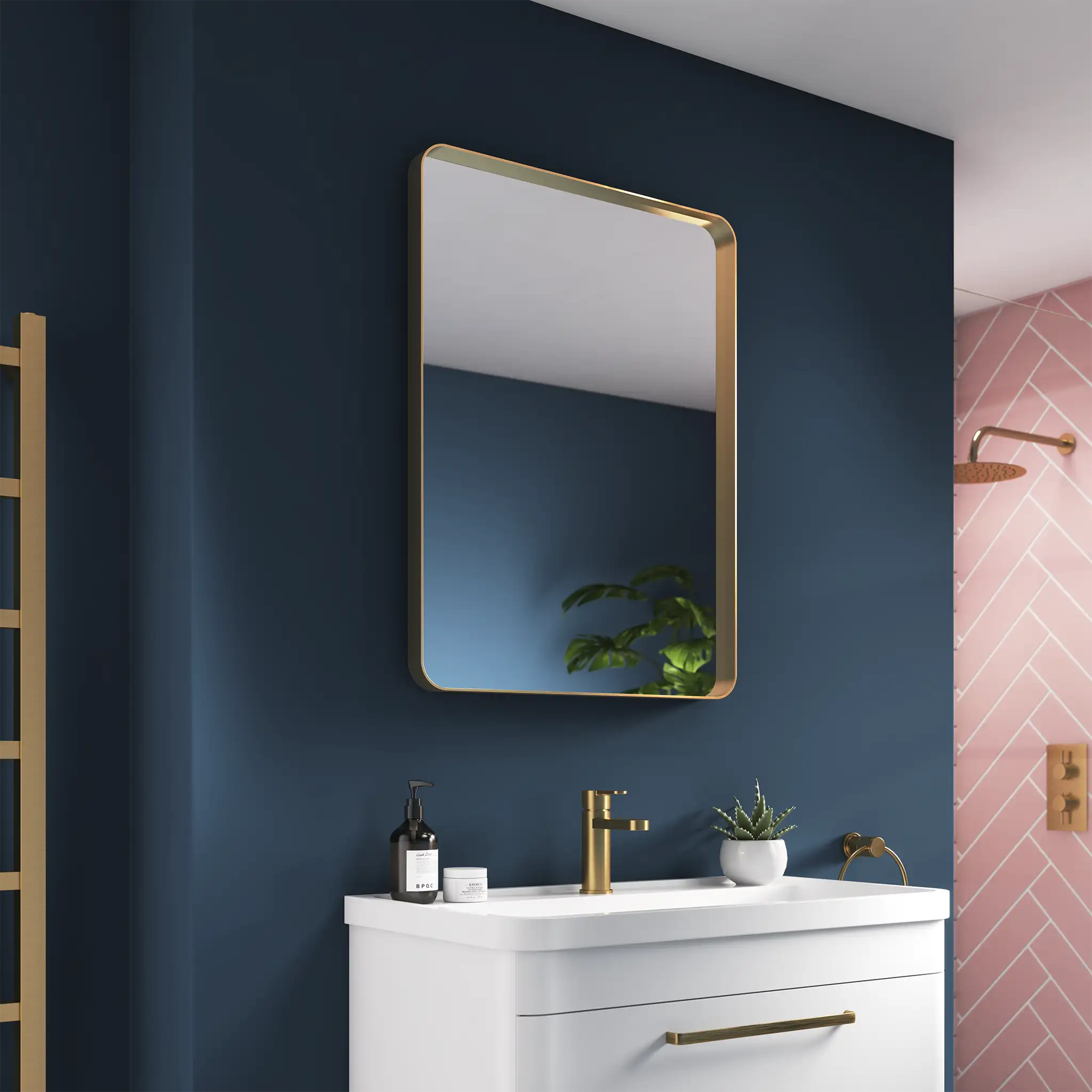 Onyx Deep Frame Mirror #colour_brass