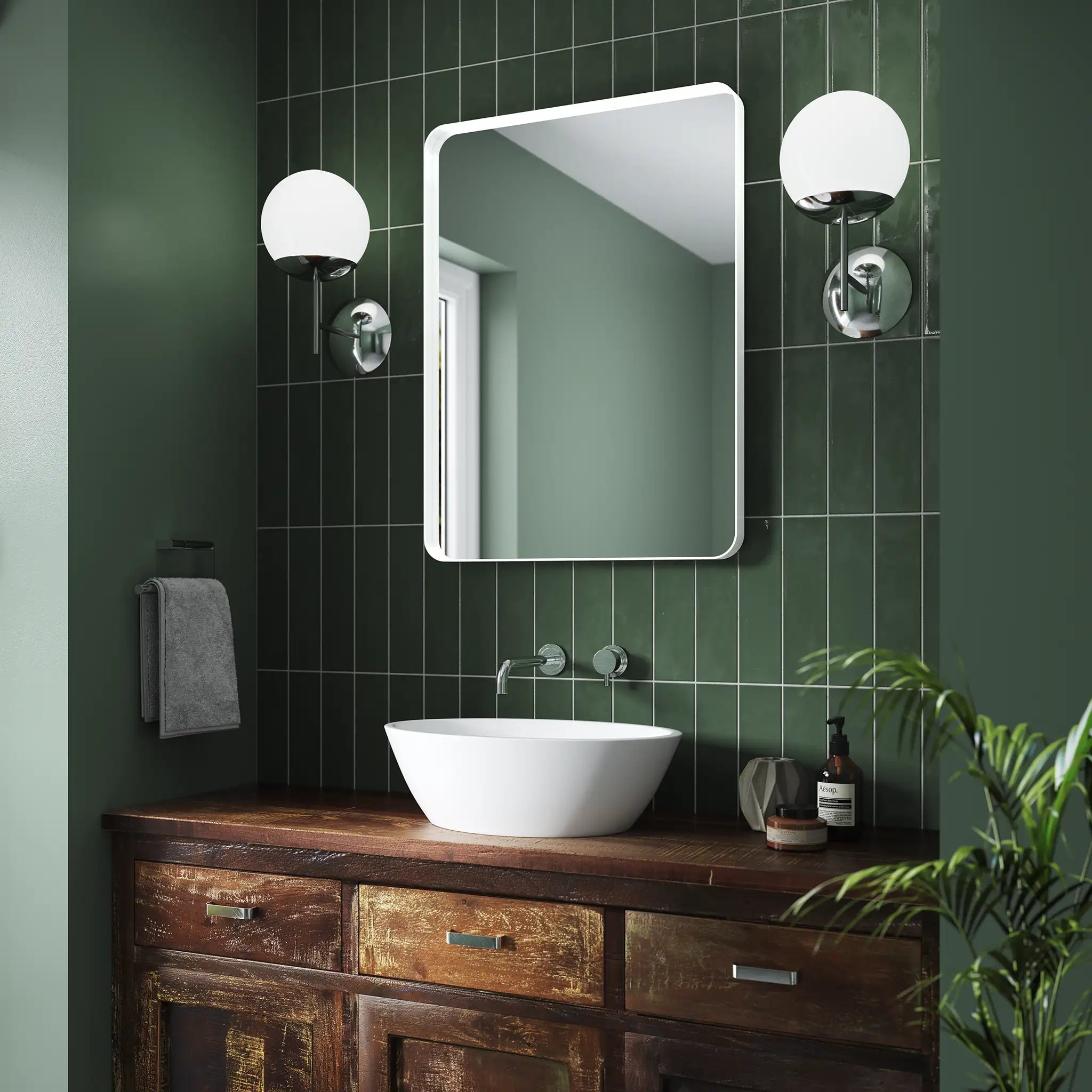 Onyx Deep Frame Mirror #colour_white