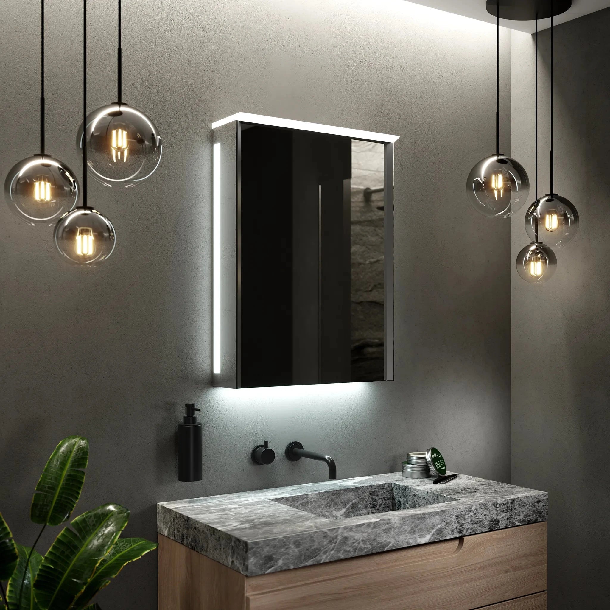 LED Bathroom Mirror Cabinet Illuminated Bathroom Cabinets